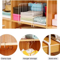 haveu Black Metal Shelf Separator for Books Clothes Organizer Closet Divider image 4