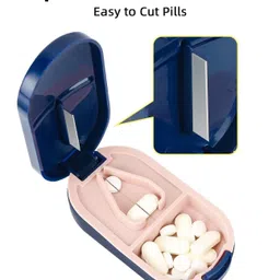 cuant 2-in-1 Portable Pill Cutter Pill Cutter and Storage Box – Portable 2-in-1 Tablet Splitter, Place the Tablet for Cutting Pill Cutter & Storage Box image 2