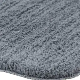 Grey Solid 100% Polyester 23.6x15.7 Inches AntiSkid Bath Mat by Obsessions image 5