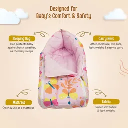 luvlap 3 in 1 Baby Bed, Sleeping Bag & Carry Nest, Cotton Baby Bedding Sleeping Bag image 2