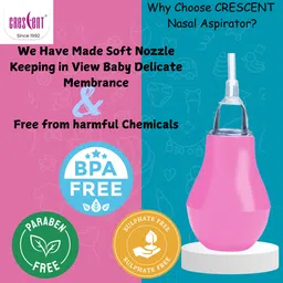 crescent Cleaner Nasal Aspirator, For 0+ Month Babies, Safety Nozzle Manual Nasal Aspirator image 3