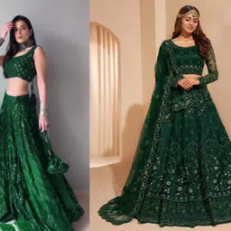 reelove factory Embroidered Semi Stitched Lehenga Choli-picture-10