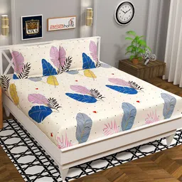 vas collections 144 TC Microfiber Double Abstract Flat Bedsheet-picture-11