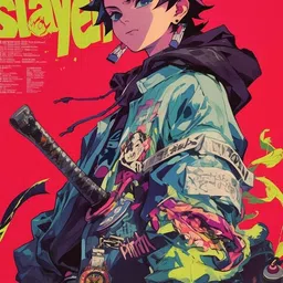 happy peel Tanjiro Punk Style Poster | A4 Glossy | Peel & Stick | Demon Slayer Decor Vinyl-picture-32