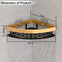 plantex Corner Shelf for Bathroom/Rack Shelf/Storage Organizer for Kitchen-(8 X 8 in) Stainless Steel, Aluminium Wall Shelf image 3