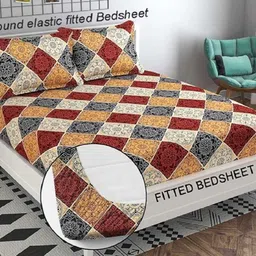 alcotex Cotton Double Flat 240 TC Abstract Bedsheet image 3