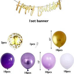 r g accessories Solid Metallic Purple Confetti balloon Combo kit 54 pcs-A Balloon image 3