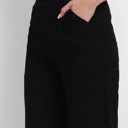 broadstar Women Loose Fit Black Lycra Blend Trousers image 4