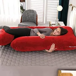 ozly ultra soft j shaped pillow Microfibre, Polyester Fibre Solid Pregnancy Pillow Pack of 1 image 5