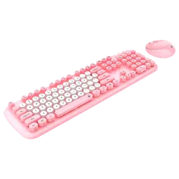 iGear KeyBee Pro Wireless Keyboard & Mouse Combo (104 Keys, 1600 DPI Adjustable, Removable Key Caps, Pink) image 4