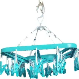 kogent enterprises 32 Clips Sock Dry Rack For Baby Cloth, Towel, Underwear Plastic Clip Hanger Plastic Tie Hanger For Tie-picture-15