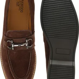 teakwood leathers Men's Black Suede Leather Loafers With Antique Silver Buckle Loafers For Men image 2