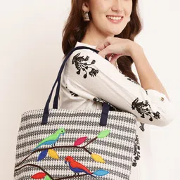 cult factory Women White, Black Tote-picture-11