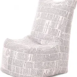 style homez Large CANVAS CLASSIC CHAIR, Cotton Newspaper Printed Bean Bag Chair With Bean Filling-picture-16