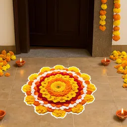 walldaddy 15 inch Rangoli Stickers for Door Entrance Pushp Rangoli for Diwali Decoration Self Adhesive Sticker-picture-13