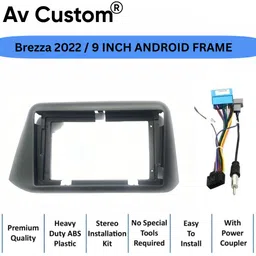 av custom BREZZA 2022 (9" inch) android Frame with Wiring Media Player Frame-picture-13