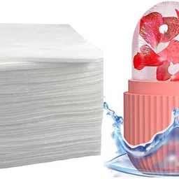 nyra Ice Roller for Skin,50 Count Dry Wipes for Baby and Adults-Non Woven "8*8" image 1