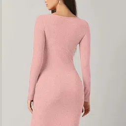 trendz creation Women Bodycon Pink Below Knee Dress image 1