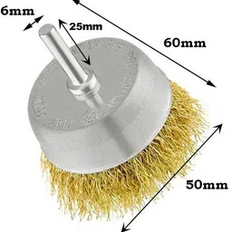 inditrust Small Multipurpose Wire Brass Brush Set to Remove Paint, Dust, Dirt, Medium - Set of 8 Wheel Brush image 3