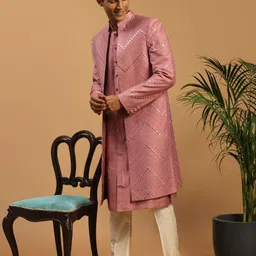 VASTRAMAY Embroidered, Embellished Sherwani image 2