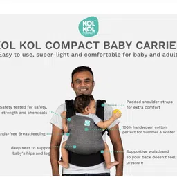 kol kol baby carrier New Born Carrier Cotton Bag, 2 Carry Positions, 4 Months To 3 Year Old Baby Baby Carrier image 4