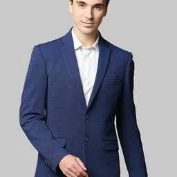 park avenue Men Self Design Single Breasted Formal Blazer image 1