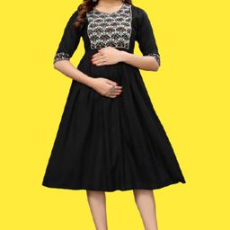 dichika enterprise Women Fit and Flare Black Midi/Calf Length Dress-picture-10