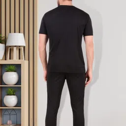 sys Men Night Suit Set Black Striped image 2