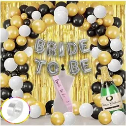mnsa Solid Bride to Be Decoration Set Bridal Shower Decorations Kit with Silver Balloon-picture-43