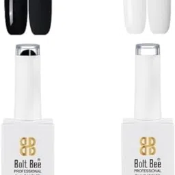 bolt bee Gel Nail Polish Kit- 2 Pcs 15ml Colors BLACK WHITE Soak Off (01,59)-picture-44