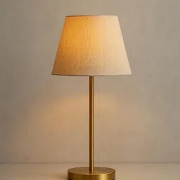 decovibe premium golden table lamp with beige shade Table Lamp-picture-12