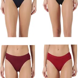 Pack of 4 Dollar Lehar Super Combed Cotton Women's Plain Solid Panty Women Hipster Multicolor Panty-image-16