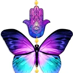 vkraft Wooden Butterfly Evil Eye Wall Hanging for Wall Decor | Home Decor Items-picture-17