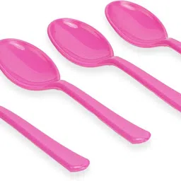 gulaab by gpe Plastic Pink 4 Round Full Plate, 4 Quarter Plates, 4 Bowls & 4 Spoons| 16 Pieces Dinner Set image 4
