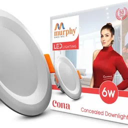murphy Cona 6W Round Led Panel Conceal Down Light (Cool White, Pack of 8) Ceiling Light Ceiling Lamp image 2