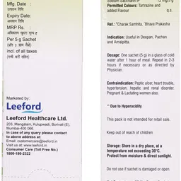 leeford DYNACID Ayurvedic Relief for Acidity & Bloating Fast-Acting Digestive Comfort Lemon Powder image 2