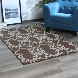 Brown Wool Abstract 4 X 6 Feet Hand Tufted Carpet by IndiaRugs-picture-10