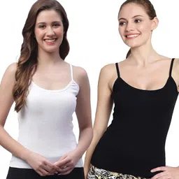 jaiki store Women Black, White Camisole-picture-19