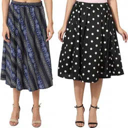 manat diva Women Printed A-line Multicolor Skirt-picture-13