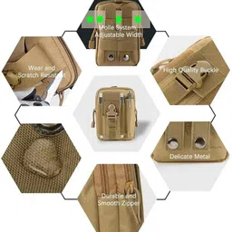 LAFILLETTE Universal Outdoor Polyester Tactical waist bag for Cell Phone Holder Molle Pouch Bag for Camping Hiking Wallet Outdoor Tactical Molle Belt Waist Bag image 3