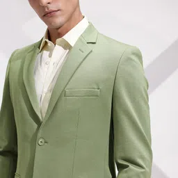 invictus Men Self Design Double Breasted Formal Blazer image 2