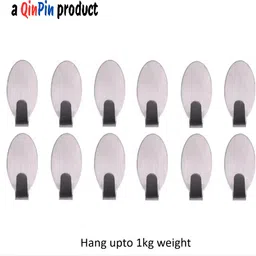 qinpin No Drill Steel Wall Hooks for Lightweight Use Up to 1kg Hook 1-picture-11