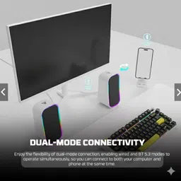 Fantech GS304 Groove RGB Wired & Bluetooth Gaming Speaker for TV Laptop PC and Phone 3.7 W Bluetooth Laptop/Desktop Speaker image 4