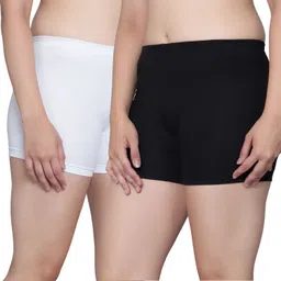aimly Pack of 2 Solid Women Beige Cycling Shorts-picture-13
