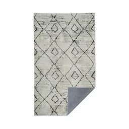 sapana carpet-mats Beige Geometric 4 Ft X 6 Ft Machine Made Carpet image 5