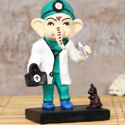 ecraftindia Lord Ganesha Green Polyresin Idol-picture-26