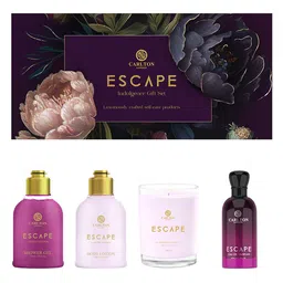 Carlton London Set Of 4  Escape Body Lotion & Gel EDP & Candle Gift Set-430ml image 1