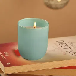 Parkash Candles Blue Scented Glass Candle-image-4