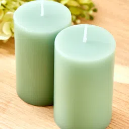 Home Centre Green 2 Pieces Sea Breeze Scented Pillar Candle image 5