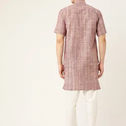 RAJUBHAI HARGOVINDAS Men Purple Cotton Handloom Kurta image 2
